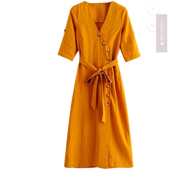 Dresses & Skirts - Side wrap button up midi dress